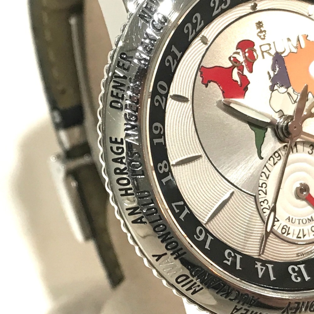 Corum 983.201.20 Back scale Automatic Wristwatch Silver Black belt - Picture 3 of 8
